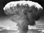 In this August 9, 1945 file photo, a mushroom cloud rises moments after the atomic bomb was dropped on Nagasaki, southern Japan. 