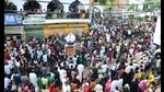 Moharram procession being taken out in Prayagraj on Tuesday. (HT Photo) Moharram procession being taken out in Prayagraj on Tuesday. (HT Photo)