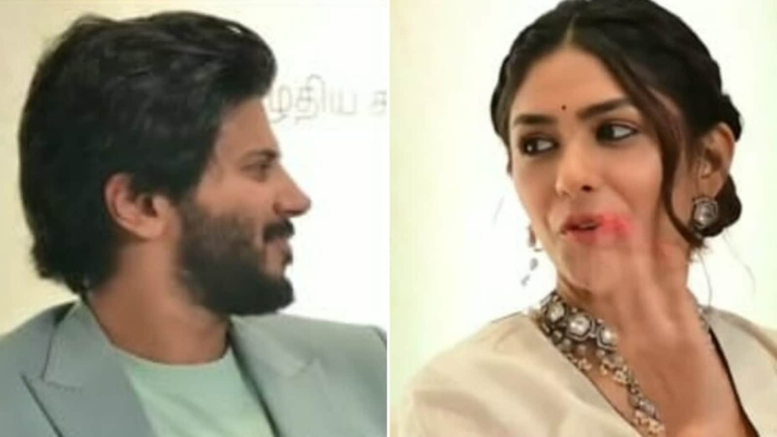 Dulquer Salman and Murnal Thakur’s cute conversation while promoting Sita Ramam is caught on cam. Watch