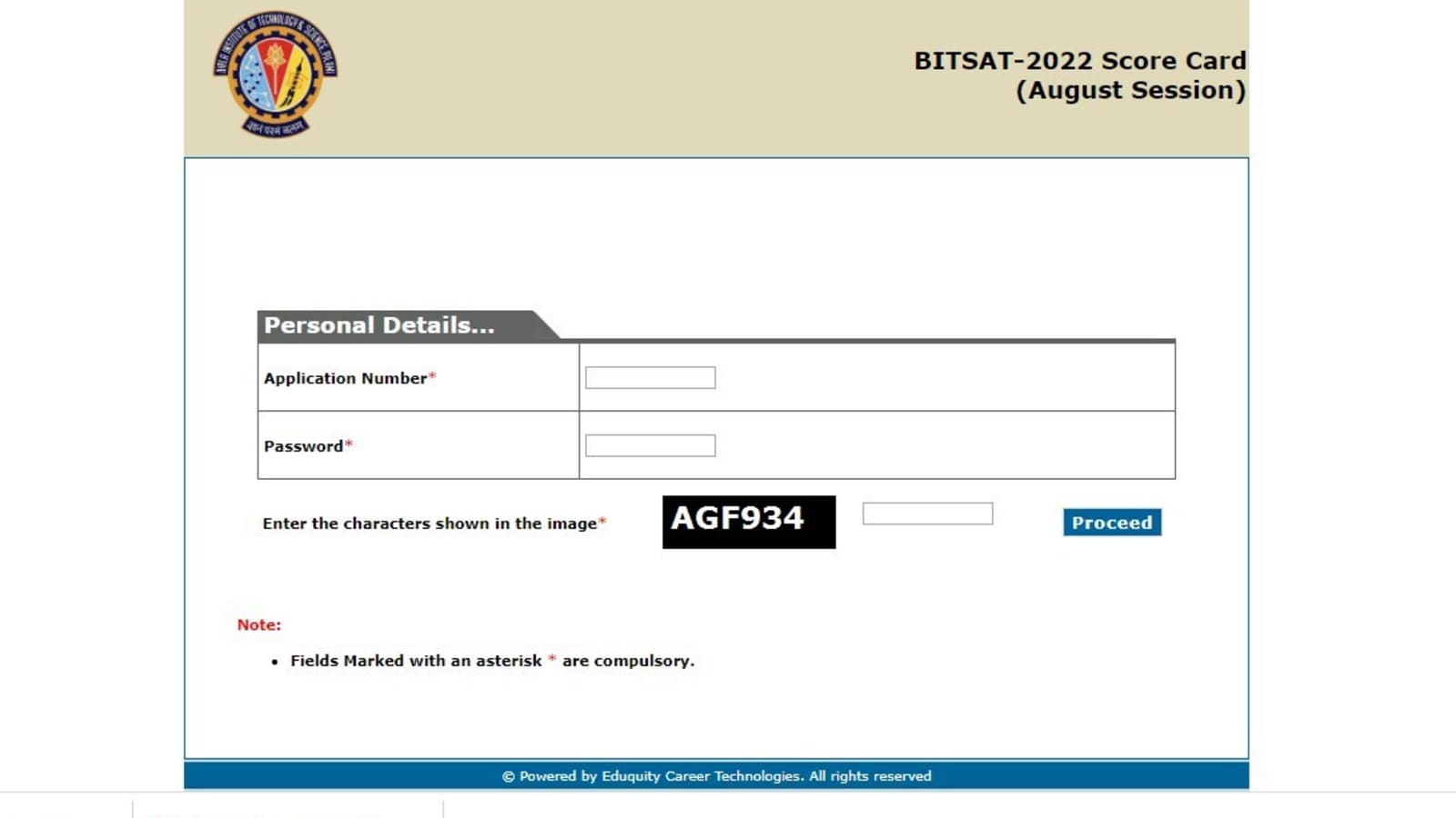 BITSAT 2022 अगस्त का परिणाम bitadmission.com पर
