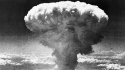 In this August 9, 1945 file photo, a mushroom cloud rises moments after the atomic bomb was dropped on Nagasaki, southern Japan. 