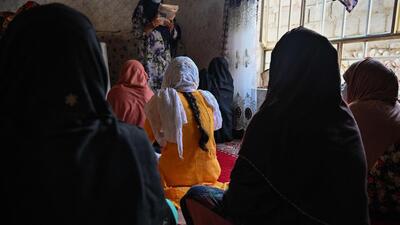 This photo taken on July 24, 2022 shows girls studying in a secret school at an undisclosed location in Afghanistan (AFP) This photo taken on July 24, 2022 shows girls studying in a secret school at an undisclosed location in Afghanistan (AFP)