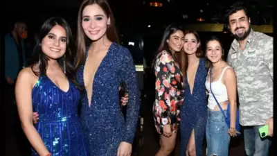 All the guests who arrives at Sara Khan's birthday party were dressed in blue outfits, making her fans wonder if that was the party's dress code. All the guests who arrives at Sara Khan's birthday party were dressed in blue outfits, making her fans wonder if that was the party's dress code.