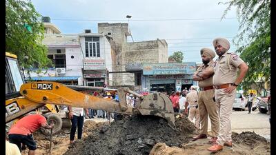 A rescue operation is underway to find a year-old boy who fell into a drain while crossing it in Kapurthala, police said on Tuesday.