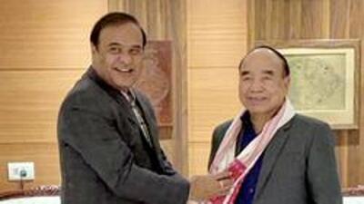 Assam chief minister Himanta Biswa Sarma and his Mizoram counterpart, Zoramthanga, met in Delhi to discuss the border dispute in New Delhi last year. (PTI) Assam chief minister Himanta Biswa Sarma and his Mizoram counterpart, Zoramthanga, met in Delhi to discuss the border dispute in New Delhi last year. (PTI)