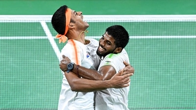Birmingham: India's Satwiksairaj Rankireddy and Chirag Shetty celebrate after winning the Men's Doubles Final (PTI)