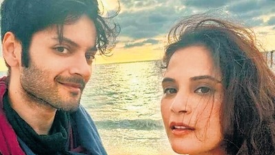 Ali Fazal and Richa Chadha pose together during a vacation. Ali Fazal and Richa Chadha pose together during a vacation.