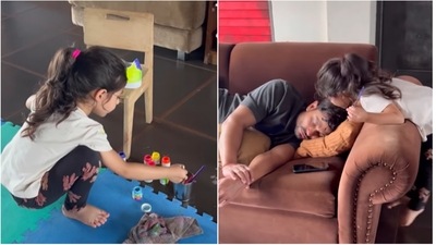 Soha Ali Khan has shared a funny video of Kunal Kemmu and Inaaya Naumi Kemmu. Soha Ali Khan has shared a funny video of Kunal Kemmu and Inaaya Naumi Kemmu.