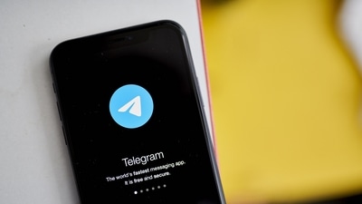 The Telegram application seen on a smartphone. (Bloomberg)