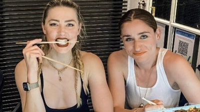 Amber Heard and Eve Barlow, seen here in an old pic, have been spotted together in Israel. Amber Heard and Eve Barlow, seen here in an old pic, have been spotted together in Israel.