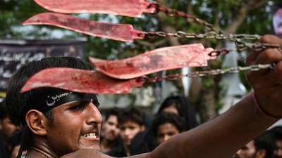 The Arabic word muharram means "not allowed" or "forbidden." On the day of Ashura, the Muslim community recalls and laments the beheading of Imam Hussain during the Battle of Karbala. (Islamabad) (AFP) The Arabic word muharram means "not allowed" or "forbidden." On the day of Ashura, the Muslim community recalls and laments the beheading of Imam Hussain during the Battle of Karbala. (Islamabad) (AFP)