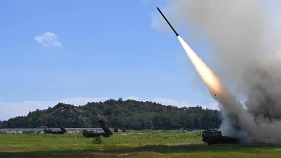 China conducted what it described as "precision missile strikes" on Thursday in waters off Taiwan's coasts as part of military exercises that have raised tensions in the region to their highest level in decades following a visit by U.S. House Speaker Nancy Pelosi (AP File Photo)(HT_PRINT) China conducted what it described as "precision missile strikes" on Thursday in waters off Taiwan's coasts as part of military exercises that have raised tensions in the region to their highest level in decades following a visit by U.S. House Speaker Nancy Pelosi (AP File Photo)(HT_PRINT)