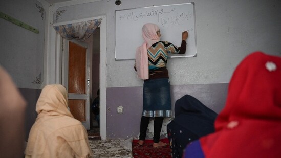 Hundreds of thousands of girls and young women have been deprived of the chance of education since the Taliban returned to power a year ago, but their thirst for learning has not lessened.(AFP)