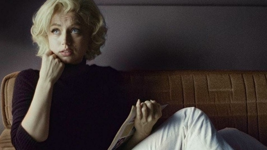Ana de Armas as Marilyn Monroe in a still from Blonde.