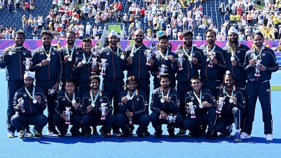 The Indian men's hockey team won silver medal at the Commonwealth Games in Birmingham.(Twitter/16Sreejesh)