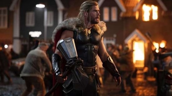 Chris Hemsworth in a still from Thor: Love and Thunder.