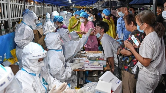 File photo of mass testing for coronavirus.