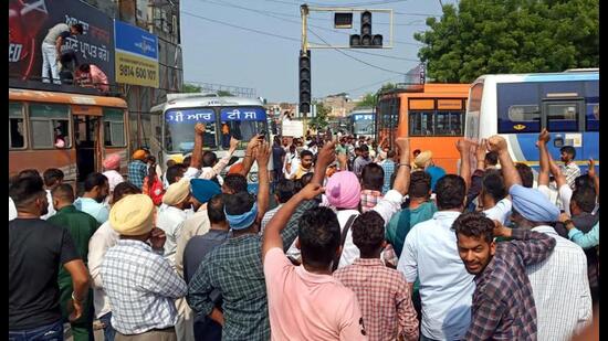 Private buses in Punjab stayed off the roads on Tuesday as their operators were on a one-day strike against the alleged failure of the AAP government to fulfil their demands, including waiver of tax for the Covid-19 pandemic period. Private buses in Punjab stayed off the roads on Tuesday as their operators were on a one-day strike against the alleged failure of the AAP government to fulfil their demands, including waiver of tax for the Covid-19 pandemic period.
