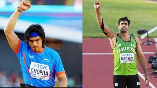 India javelin thrower Neeraj Chopra and Pakistan Arshad Nadeem(Twitter)