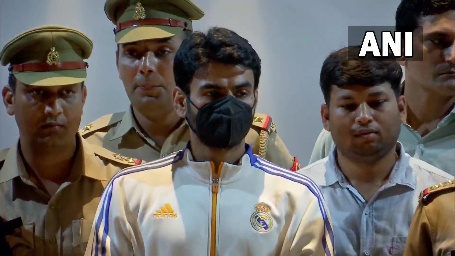 Shrikant Tyagi at the Noida Police Commissionerate. (ANI) Shrikant Tyagi at the Noida Police Commissionerate. (ANI)