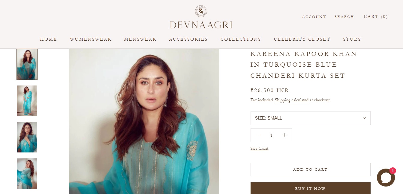 The price of the suit set Kareena Kapoor wore for Laal Singh Chaddha promotions.&nbsp; (devnaagri,com)