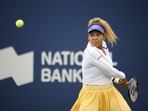 Naomi Osaka, of Japan, prepares to hit a return to Kaia Kanepi, of Estonia, during the National Bank Open tennis tournament(AP) Naomi Osaka, of Japan, prepares to hit a return to Kaia Kanepi, of Estonia, during the National Bank Open tennis tournament(AP)
