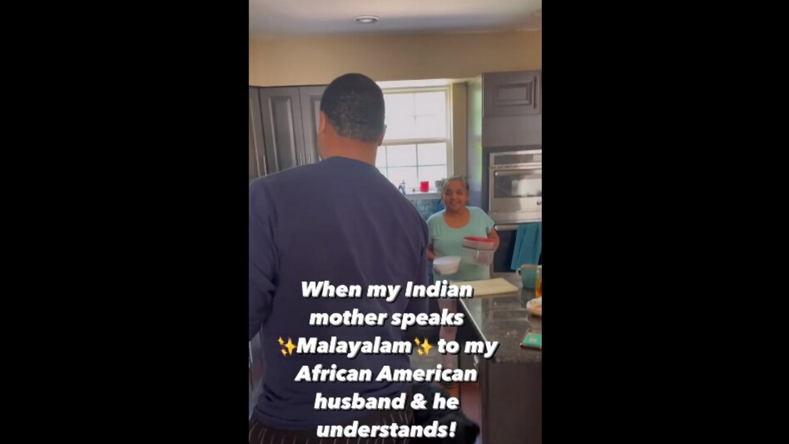 African-American man understands Malayalam spoken by his mother-in-law.  Watch