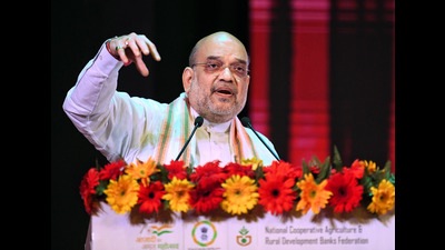 New Delhi, July 16 (ANI): Union Home Minister Amit Shah addresses at the National Conference of Agricultural and Rural Development Banks (ARDBs) organised by the National Cooperative Agriculture and Rural Development Banks Federation Ltd (NAFCARD), at NCUI Auditorium, in New Delhi on Saturday. (ANI Photo) (Shrikant Singh) New Delhi, July 16 (ANI): Union Home Minister Amit Shah addresses at the National Conference of Agricultural and Rural Development Banks (ARDBs) organised by the National Cooperative Agriculture and Rural Development Banks Federation Ltd (NAFCARD), at NCUI Auditorium, in New Delhi on Saturday. (ANI Photo) (Shrikant Singh)