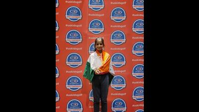 Nine-year-old Ojaswini trains at Mohali Golf Range.