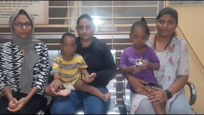 The rescued children, aged one-and-a-half and three, were locked in their home for 20 hours HT Photo The rescued children, aged one-and-a-half and three, were locked in their home for 20 hours HT Photo