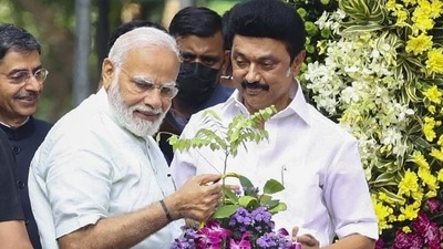 Prime Minister Narendra Modi and Tamil Nadu chief minister MK Stalin.