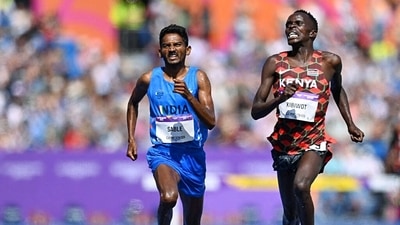 Avinash Sable (L) at CWG 2022 (Team India Twitter) Avinash Sable (L) at CWG 2022 (Team India Twitter)