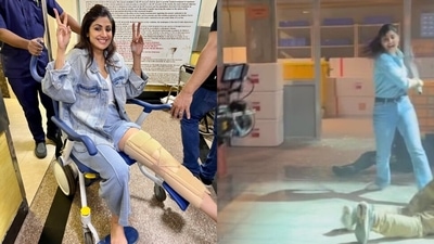 Shilpa Shetty shared a picture of her injured leg. Shilpa Shetty shared a picture of her injured leg.