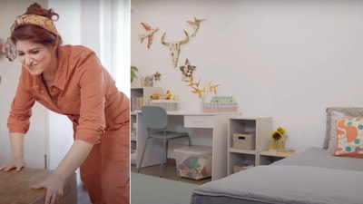 Twinkle Khanna transform a kids bedroom in new video.