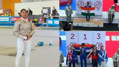 Bhavani Devi won a gold medal at the Commonwealth Fencing Championship 2022&nbsp; (Twitter/Media_SAI)