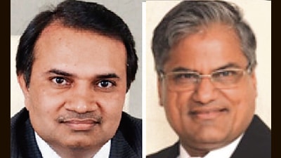 Omkar Developers’ chairman Kamal Kishore Gupta (right) and managing director Babulal Verma (left) (Hindustan Times) Omkar Developers’ chairman Kamal Kishore Gupta (right) and managing director Babulal Verma (left) (Hindustan Times)