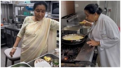 Asha Bhosle at her new restaurant in Dubai. Asha Bhosle at her new restaurant in Dubai. 