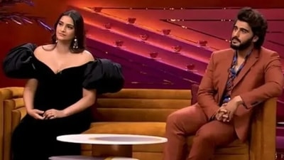 Sonam Kapoor and Arjun Kapoor during their appearance on Koffee With Karan. Sonam Kapoor and Arjun Kapoor during their appearance on Koffee With Karan. 