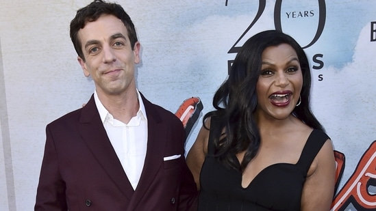 B.J. Novak and Mindy Kaling arrive at the premiere of Vengeance, on July 25, 2022, in Los Angeles.(Jordan Strauss/Invision/AP)