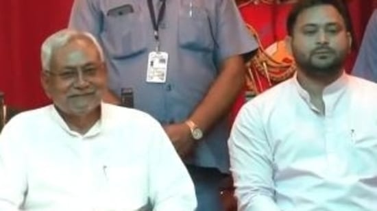 Bihar chief minister Nitish Kumar and deputy chief minister Tejashwi Yadav.