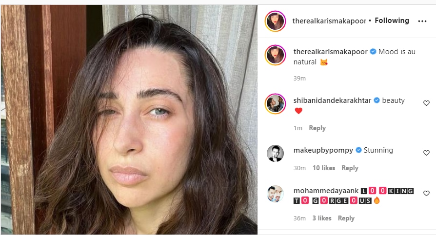 Karisma Kapoor flaunts no makeup look in selfie; her fans are in awe