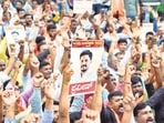 Protesters raising slogans and demanding action against those behind the murder of worker Praveen Nettaru in Dakshina Kannada. (PTI Image) Protesters raising slogans and demanding action against those behind the murder of worker Praveen Nettaru in Dakshina Kannada. (PTI Image)