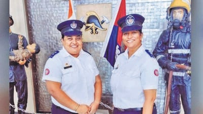 Hemant Parab, Chief Fire Officer of the Mumbai Fire Brigade (MFB) said that this year, 23 MFB officials were promoted (HT Photo) Hemant Parab, Chief Fire Officer of the Mumbai Fire Brigade (MFB) said that this year, 23 MFB officials were promoted (HT Photo)