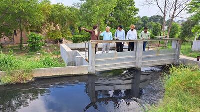The PPCB officials during a surprise visit to STP Bhattian in Ludhiana. MC officials said the existing STPs were already being upgraded and the new plants were also being established under the project to clean the Buddha Nullah (HT PHOTO)