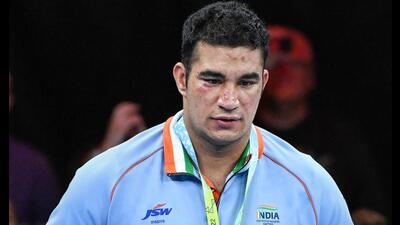 Silver medallist boxer Sagar Ahlawat after the 92kg (super heavyweight) category medal ceremony, at the recently concluded Commonwealth Games 2022 in Birmingham, UK. (Photo: Swapan Mahapatra/PTI) Silver medallist boxer Sagar Ahlawat after the 92kg (super heavyweight) category medal ceremony, at the recently concluded Commonwealth Games 2022 in Birmingham, UK. (Photo: Swapan Mahapatra/PTI)