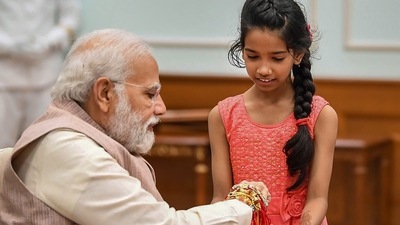 Ahead of Raksha Bandhan, PM Modi's Pakistani sister Qamar Mohsin Shaikh had sent Rakhi and prayed for his good health and long life and wished him for the 2024 general election. (PTI) Ahead of Raksha Bandhan, PM Modi's Pakistani sister Qamar Mohsin Shaikh had sent Rakhi and prayed for his good health and long life and wished him for the 2024 general election. (PTI)