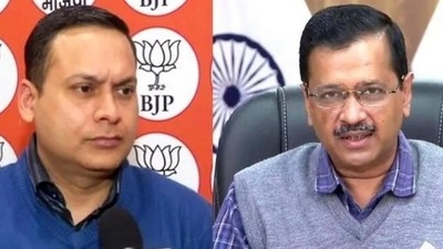 BJP IT department in-charge Amit Malviya and Delhi CM Arvind Kejriwal. BJP IT department in-charge Amit Malviya and Delhi CM Arvind Kejriwal.