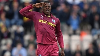 West Indies all-rounder Sheldon Cottrell (Getty)