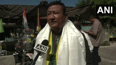 One of the bikers, Tsering Dhondup speaking to news agency ANI. One of the bikers, Tsering Dhondup speaking to news agency ANI. 