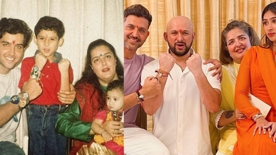 Hrithik Roshan and his family celebrated Raksha Bandhan 2022 with Saba Azad. Hrithik Roshan and his family celebrated Raksha Bandhan 2022 with Saba Azad.